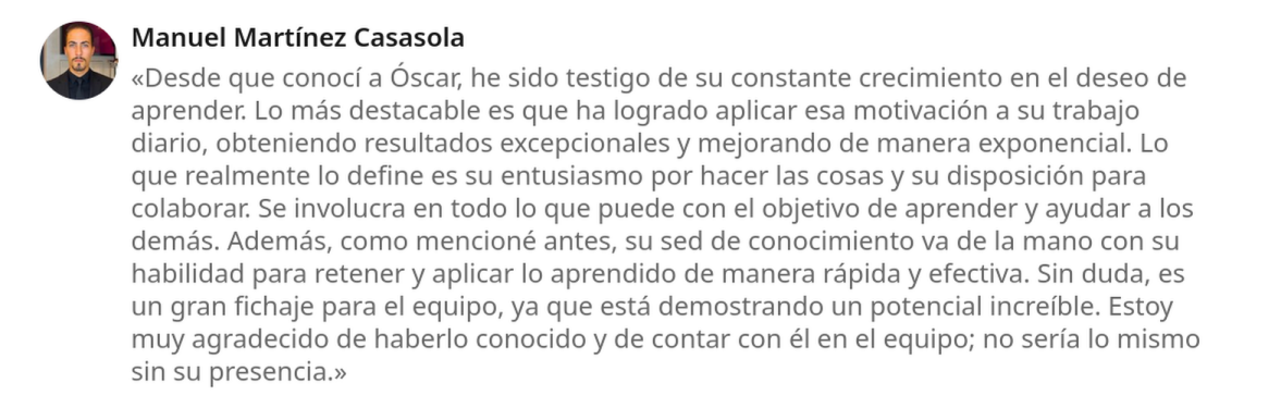 Recomendación de LinkedIn 9